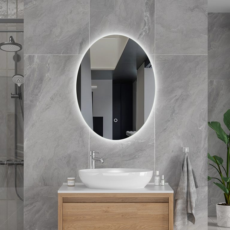 Frameless Oval Bathroom Mirror