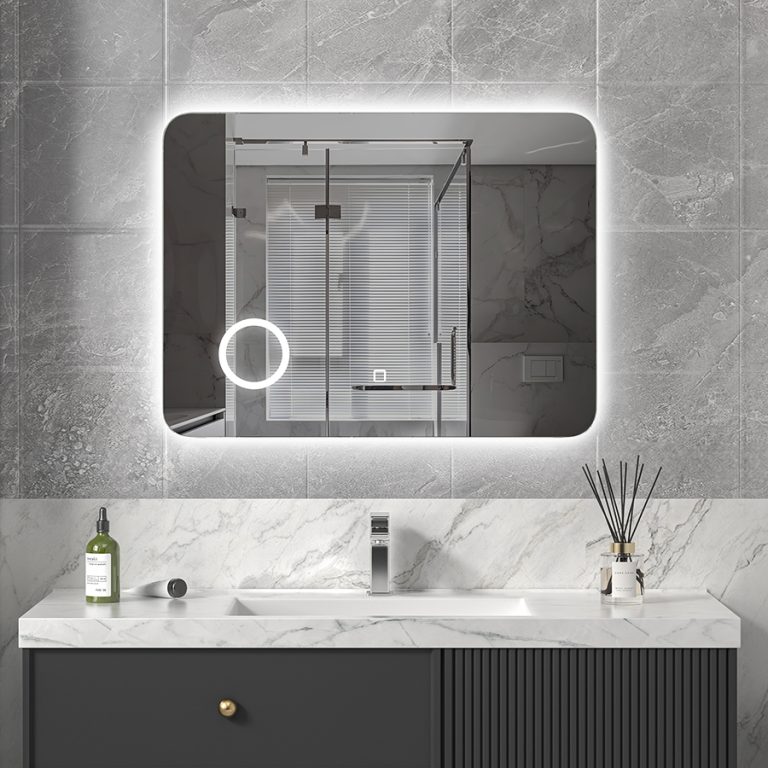 Backlit Bathroom Mirror with Magnifier