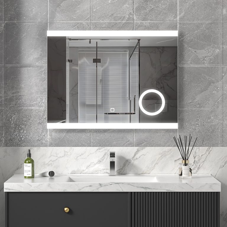 Dual Light Bathroom Mirror with Magnifier
