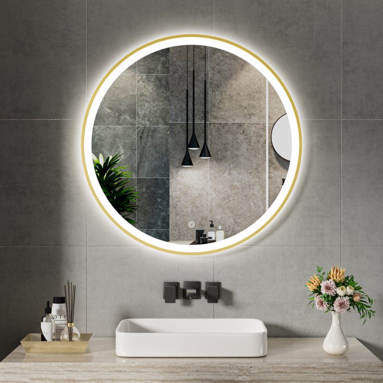 Warm White Round Bathroom Mirror