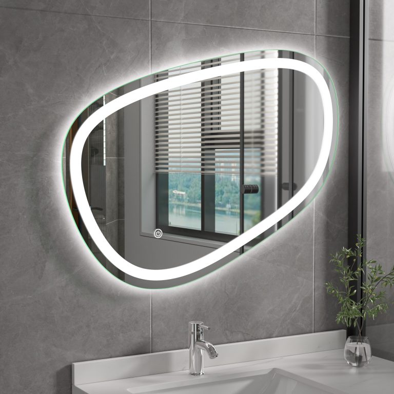 Geometric LED Bathroom Mirror