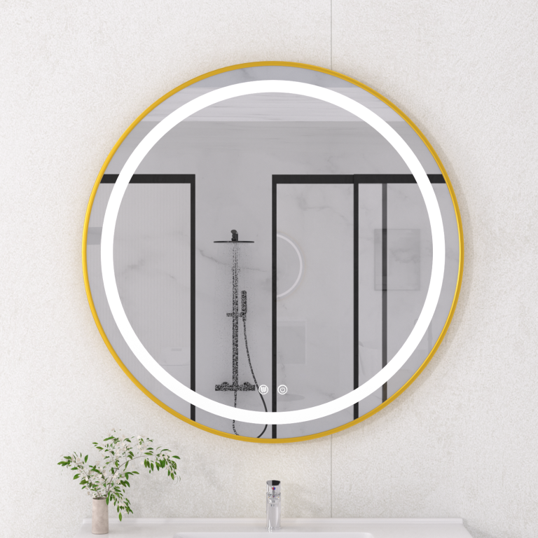 Round LED Bathroom Mirror With Frame