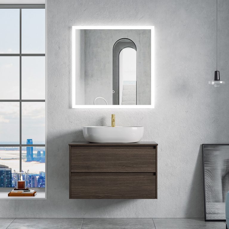 Fluted Wood Bathroom Vanity