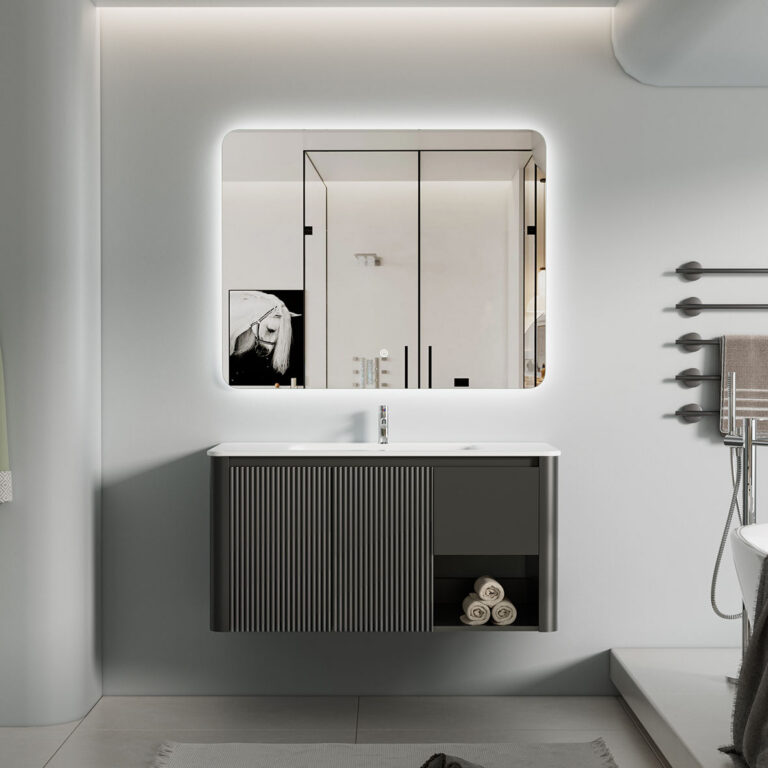 Floating Bathroom Vanity with LED Mirror