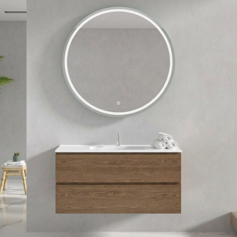 Oak Wall Mounted Bathroom Vanity