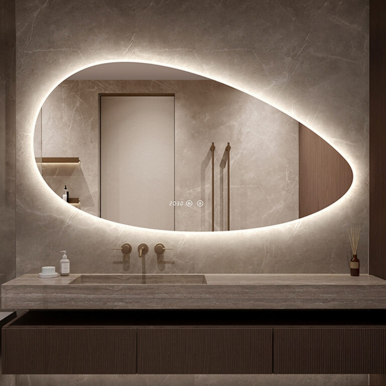 Horizontal Organic Bathroom Mirror